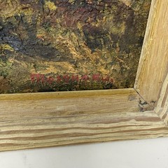 VTG 1945 Japanese Landscape Oil Painting Thick Paint Signed „Masaharu“ See Pics