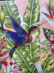 Hummingbirds Paint By Number Finished – On Canvas Colorful Garden Room Art 20″ H