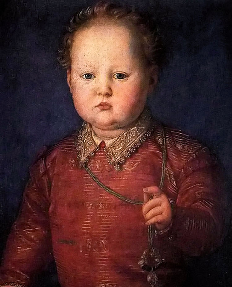 Oil painting agnolo bronzino – don garcia de medici little fat boy lovely child