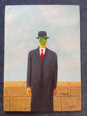Rene Magritte painting oil on canvas signed stamped vintage 0.25 x 0.35 m