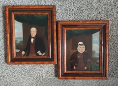 Antique 18th Century Pair of Portraits of James Garstang of Whittle & Wife Agnes