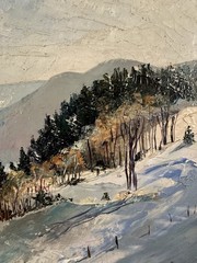 René FADIER (XX) View Of Mountains In Jougne Burgundy Switzerland Lausanne
