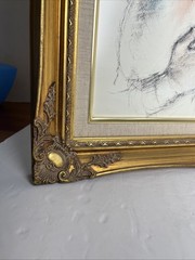 Pastel & Charcoal Art Mother w’ Child Artist Levin 1975 BEAUTIFUL VINTAGE FRAME