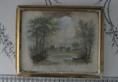 Artist William Henry Chandler? Framed Pastel Painting Landscape