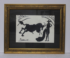 Pablo Picasso brush and ink on paper– Framed, Very Nice