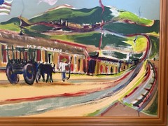 Taos NM Artist Lloyd Rivera 2005 Acrylic On Canvas Board Painting “Camino Real…”
