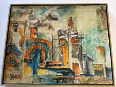 Industrial Factory Painting Machinery Urban Modernism Expressionism Abstract 69