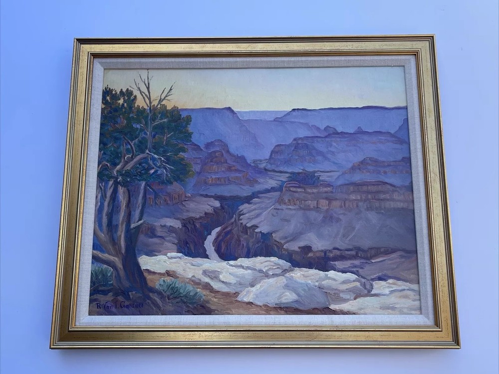 ANTIQUE LANDSCAPE PAINTING AMERICAN PLEIN AIR GRAND CANYON 1930’S RARE GARDNER
