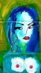SEXY LADY PAINTING upcycled CB 23 x 14 original SWARTZMILLER DNA SIGNED POP ART