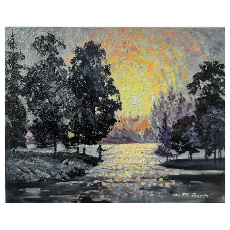 Alexander Antanenka „Moonlight“, Hand Signed Original Painting on Canvas
