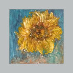 Captivating Oil Painting on canvas. Sunflower. ORIGINAL. Small Paintings 6×6 in