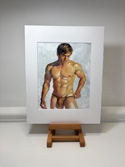 🎨 ORIGINAL NUDE MALE WATERCOLOR PAINTING by Eric Fisher