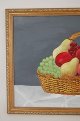 Vtg 1990’s Original Signed Carmen Girata Basket With Fruits Oil Painting 20X16