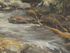 Rocky Mountain Spring Creek with Boulders Original Oil Painting PICARDO (1997)