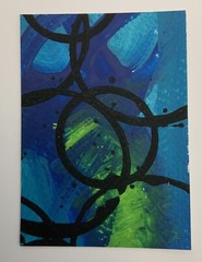 ACEO original art card 2.5” X 3.5” One Of A Kind Mixed Media Signed By Artist!