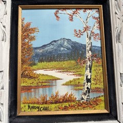 Vintage 60’s Marthy Cane Original Oil Painting Framed On Masonite Board-18X16”