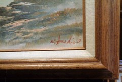 W. IMADIO Bald Eagle In Pursuit Framed Original Oil Painting 17×21