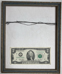 Vintage Original Oil Painting Picture Frame Old Pressed Wood Blue Turquoise Gold