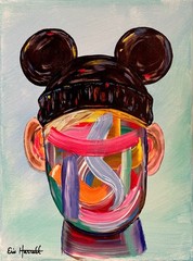 Original Mickey Ears Portrait Art 16×12 Canvas Colorful Modern Abstract Painting