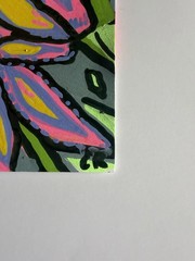 Original Flower Artist Trading Card Acrylic on Bristol Paper 2.5” By 3.5”