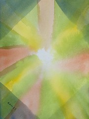 Light, Green, Original Watercolor Painting, Signed, 12×16 inch, Art