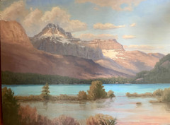 Original Western Plein Air Oil Painting Chuck Rawle „Broken Light Bow Lake“