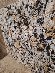 Original Abstract Action Painting jackson pollock style signed art decor paint