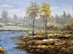 Country Road,Original Oil Painting by N. Knox, 91 X 61 cm