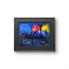Honolulu: Abstract Expressionist Original Painting Canvas 11×14.