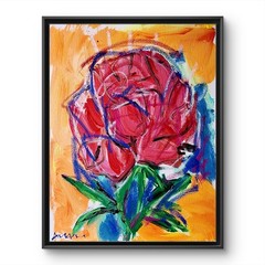 Aleph Original Flower 14×11 Abstract Expressionist Wall Art Painting Canvas