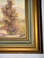 Fitch Wray, Listed Artist, California Landscape Miniature Oil Painting, Signed