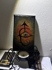 Original Abstract Luck Painting . Protective Eye & Ascension Symbol