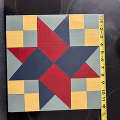 Barn Quilt Painting Wall Hanging 11.75×12” Solid Wood 3/4”