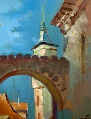 Oil Painting Old Street Of The City Y. Suprunchuk Original Landscape nAAA4178