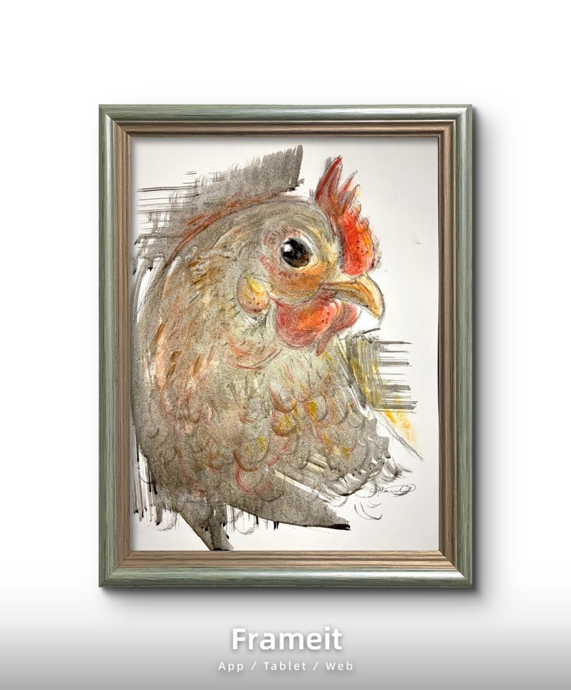 Chicken Scratch Painting By Alannah Dyer- Acrylic 8.5×11 in. Beautiful Farm
