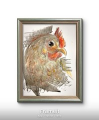 Chicken Scratch Painting By Alannah Dyer- Acrylic 8.5×11 in. Beautiful Farm