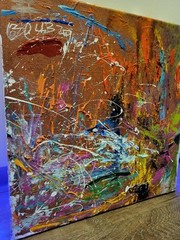Original Colorful Abstract Modern Contemporary Art Canvas Piece 12x12in