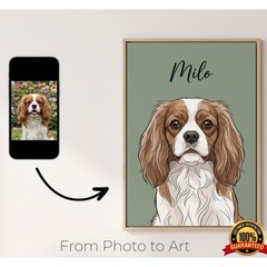 Custom Pet Portrait From Picture Custom Dog Portrait Custom Pet Portrait Pet