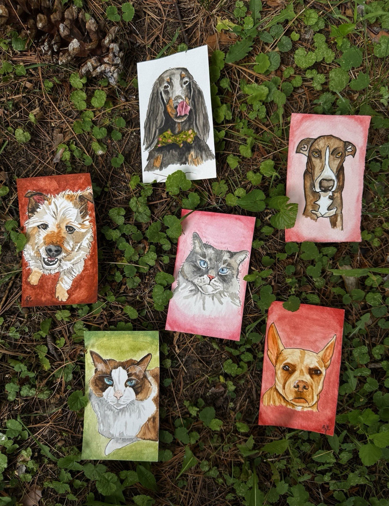 Custom Pet Portraits – Watercolor 3×5 FREE SHIPPING