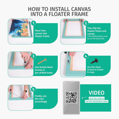 Floater Frame 16X20 for 1-1/4 (1.25) Inch Deep Canvas Paintings/Canvas Prints/Wo