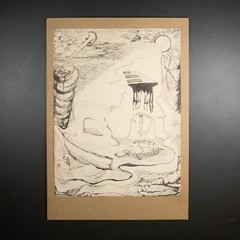 Mid-century Pen Art Work by June King c.1970-1979