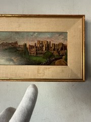 FREDERICK SCARBOROUGH ANTIQUE LANDSCAPE OIL PAINTING OLD KENILWORTH CASTLE UK