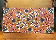 “Women Dancing” Peggy Nakamarra Acrylic On Canvas Aboriginal Fine Art 8”x16”