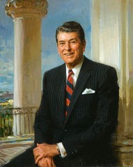 Huge Oil painting America President Ronald Reagan seated canvas hand painted art