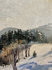 René FADIER (XX) View Of Mountains In Jougne Burgundy Switzerland Lausanne