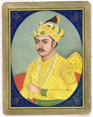 Miniature Portrait Painting Of Mughal Emperor Akbar – Vintage Art 10×13 inches