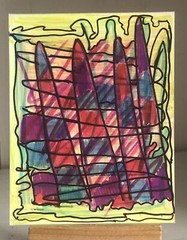 Original Abstract Painting on Cardboard