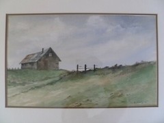 1983 Vintage Original Signed Watercolor Painting H. Tarselle Rural Farm Framed