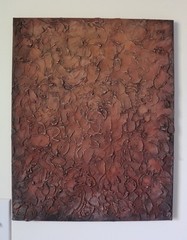 Original Terracotta Textured Abstract Painting, Earth Tone, Wabi Sabi Inspired