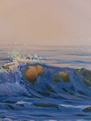 Original Seascape Painting Ocean Sunrise Sunset Florida Coast 12×16″